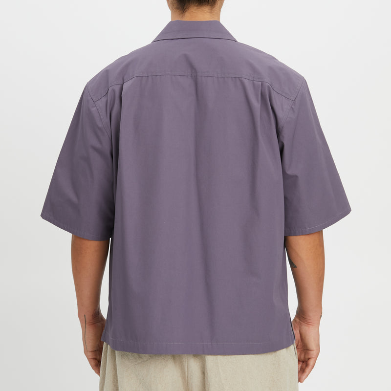 Aloha Shirt - Aubergine Cotton