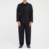 Tilt Pant - Navy w Black Stripes Wool