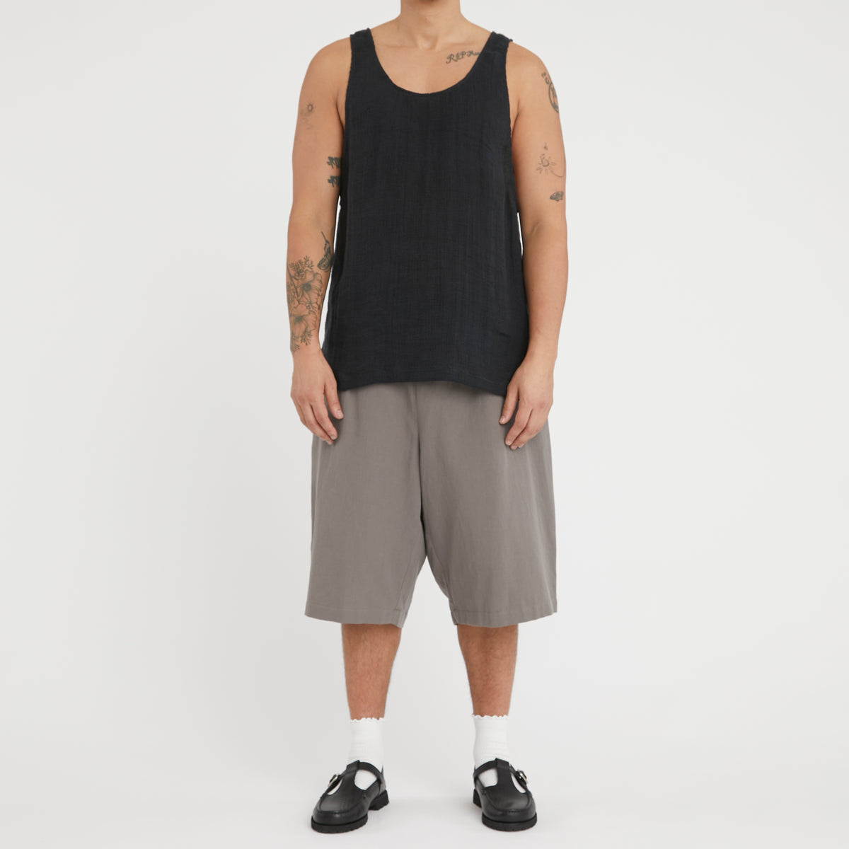 Tank Top - Black Linen