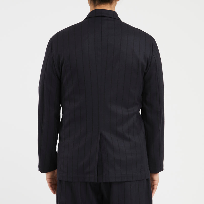 Darwin Blazer - Navy w/ Black Stripes Wool