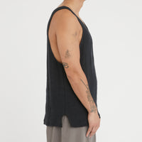 Tank Top - Black Linen