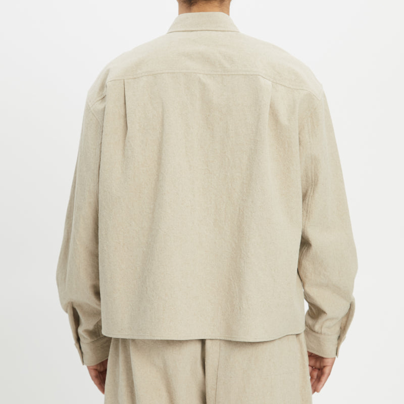 Mechanic Shirt/Jacket - Oatmeal Linen / Cotton