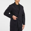 Darwin Blazer - Navy w/ Black Stripes Wool