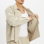 Mechanic Shirt/Jacket - Oatmeal Linen / Cotton