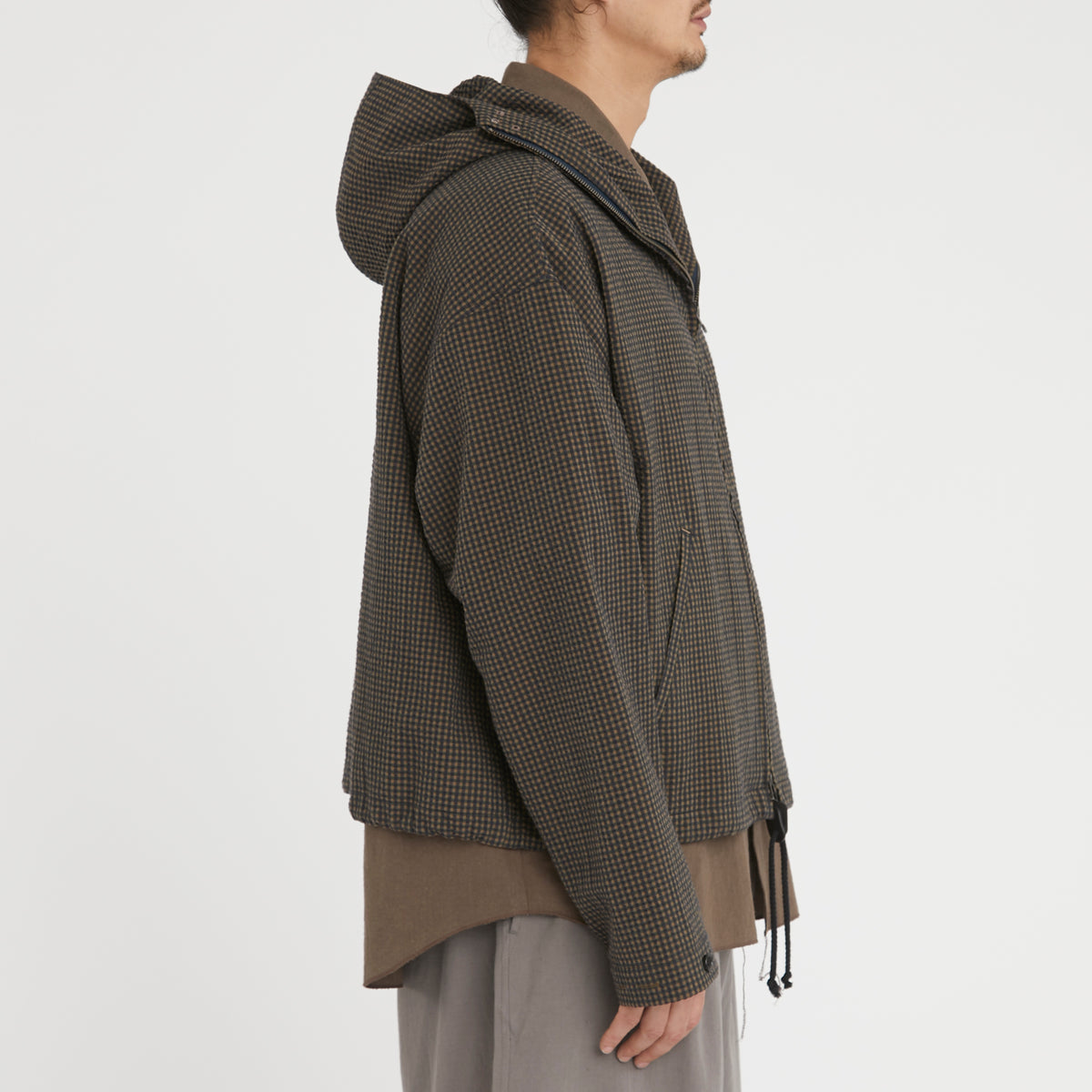 Ridge Jacket - Navy/Tan/Green Dobby Plaid Organic Cotton
