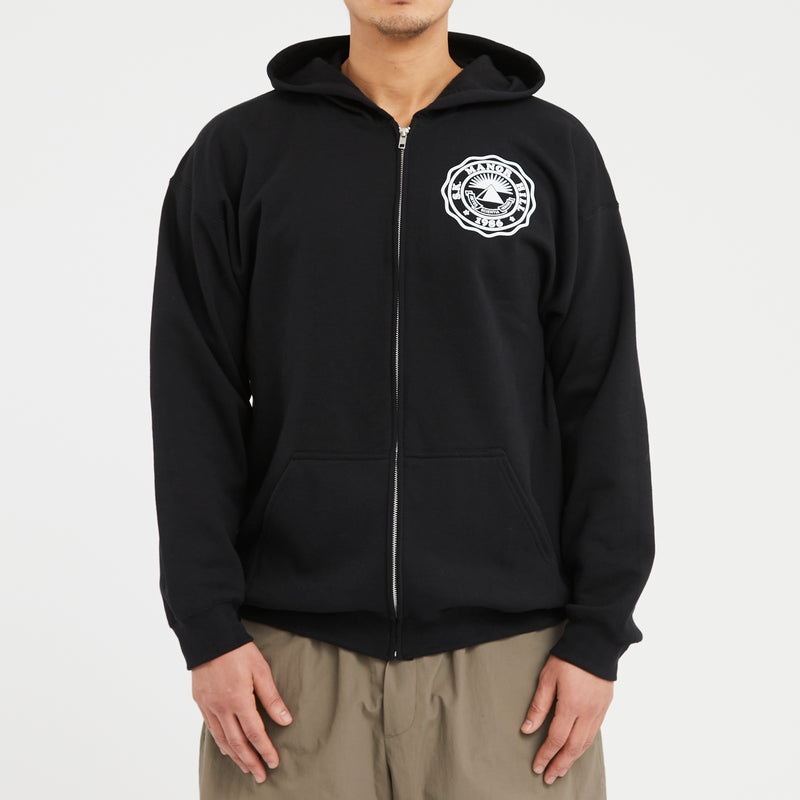 Academic Zip Hoodie - Black Cotton/Poly Fleece