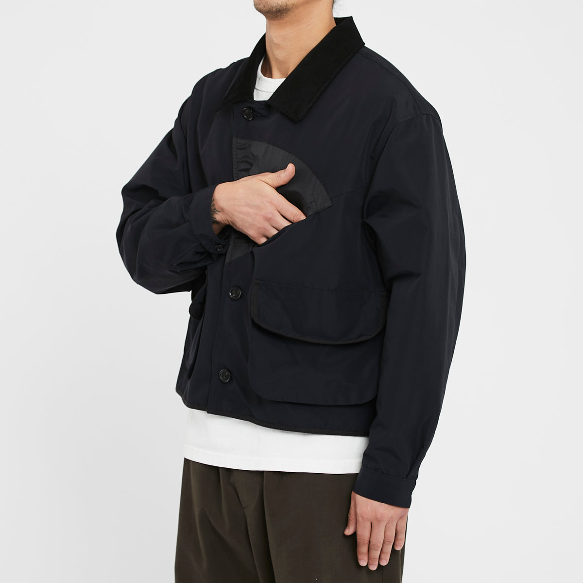 Bog Jacket - Dark Navy Organic Cotton / Recycled Nylon WR