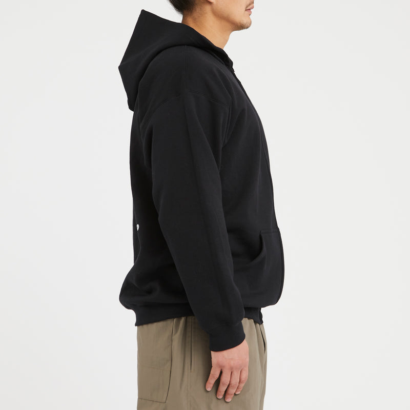 Academic Zip Hoodie - Black Cotton/Poly Fleece