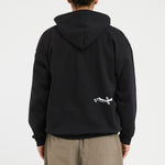 Academic Zip Hoodie - Black Cotton/Poly Fleece