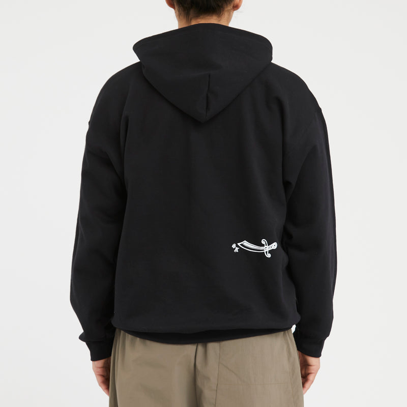 Academic Zip Hoodie - Black Cotton/Poly Fleece