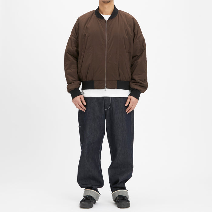 Reversible Bomber Jacket - Brown Quilted Recycled Nylon WR