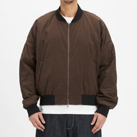 Reversible Bomber Jacket - Brown Quilted Recycled Nylon WR