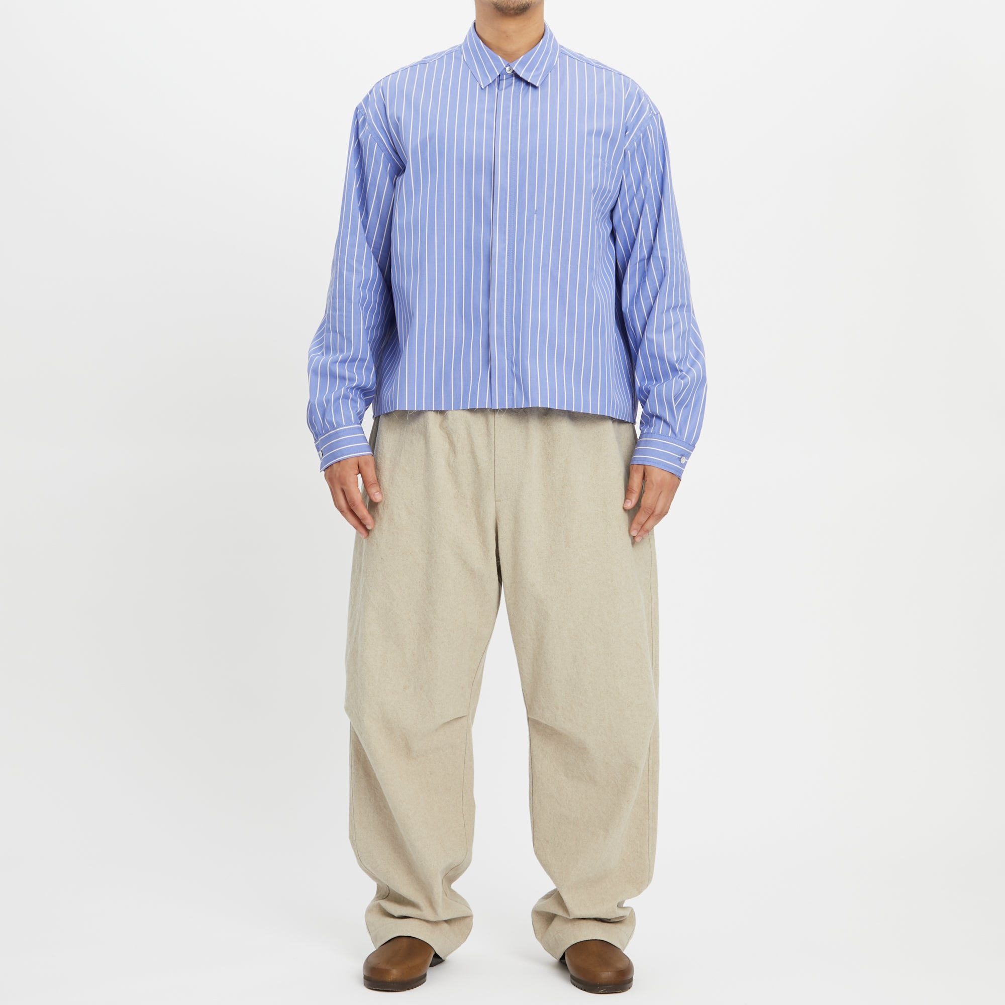 Mechanic Shirt/Jacket - Blue w/ White Stripes Cotton – s.k. manor hill