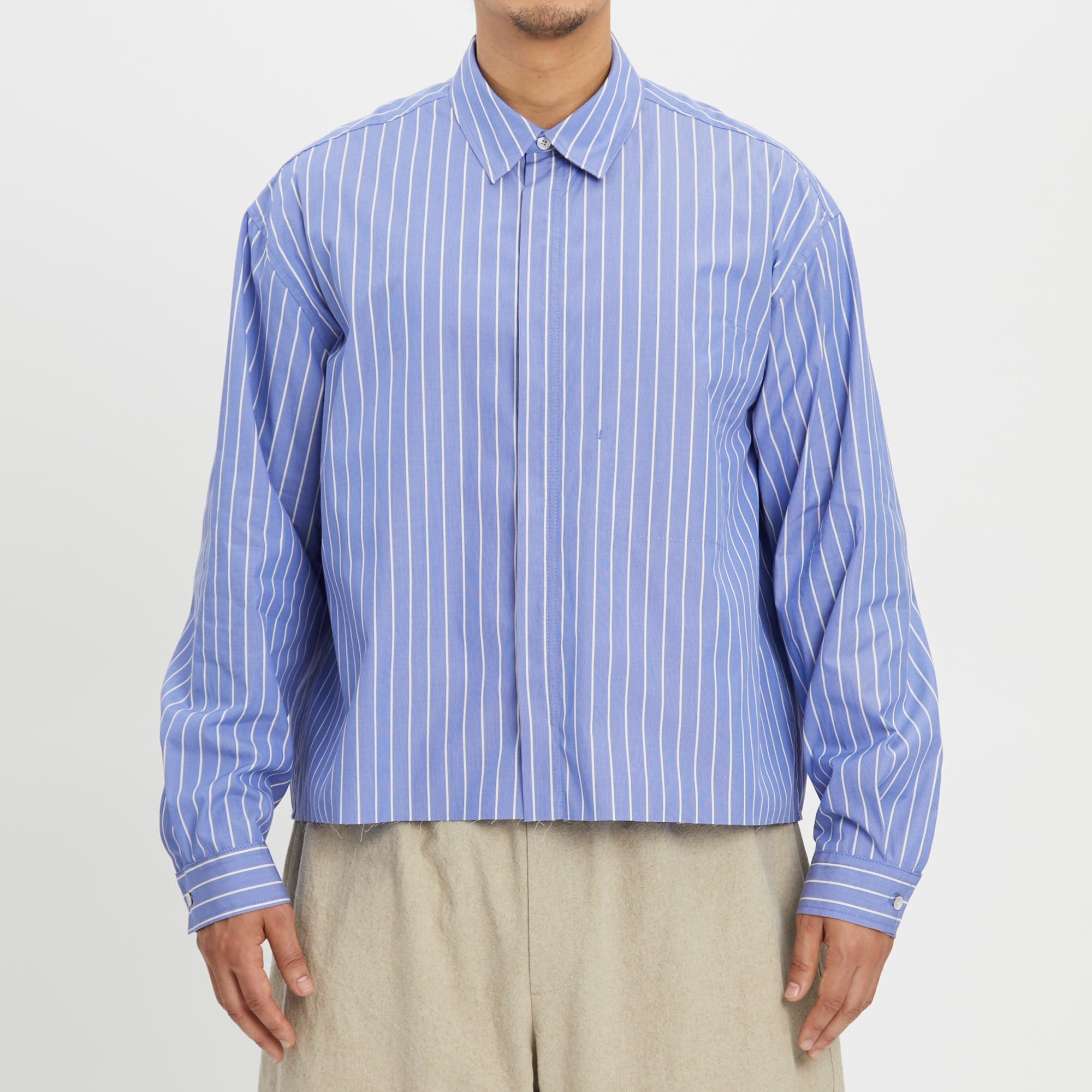 Mechanic Shirt/Jacket - Blue w/ White Stripes Cotton – s.k. manor hill