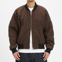 Reversible Bomber Jacket - Brown Quilted Recycled Nylon WR