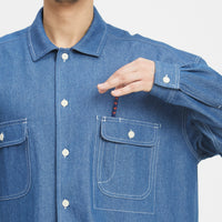 Park Shirt/Jacket - Light Blue Denim Cotton