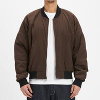 Reversible Bomber Jacket - Brown Quilted Recycled Nylon WR