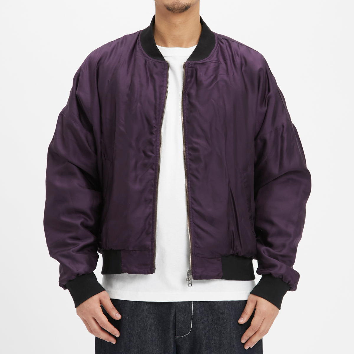 Reversible Bomber Jacket - Brown Quilted Recycled Nylon WR