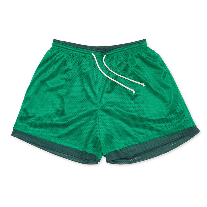 Reversible Ball Short - Kelly & Forest Green Mesh