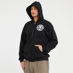 Academic Zip Hoodie - Black Cotton/Poly Fleece