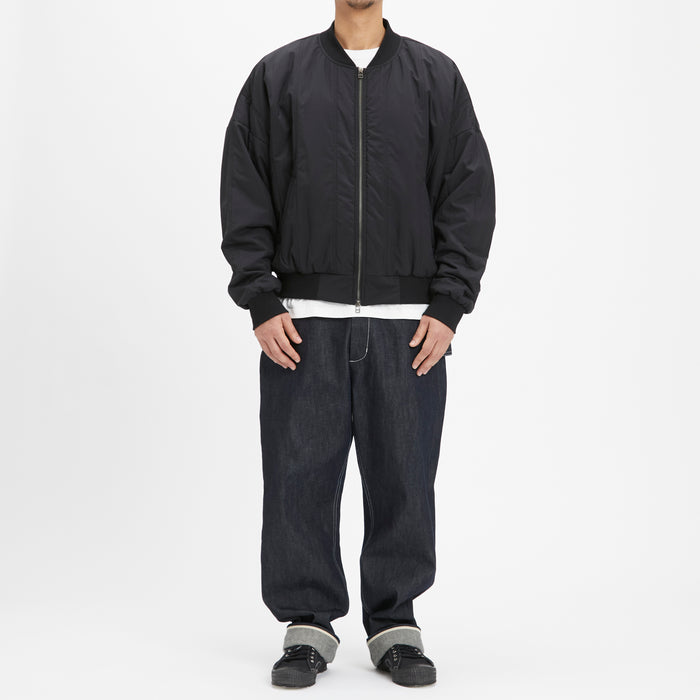 Reversible Bomber Jacket - Black Quilted Recycled Nylon WR