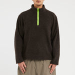 Half-zip Pullover - Brown Recycled Wool Pile