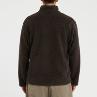 Half-zip Pullover - Brown Recycled Wool Pile