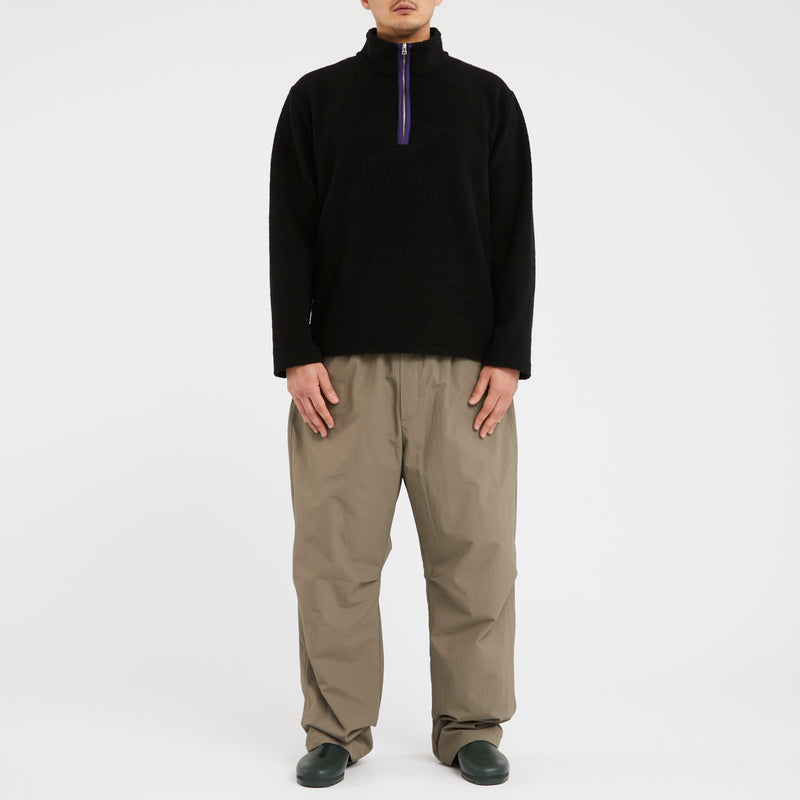 Half-zip Pullover - Black Recycled Wool Pile