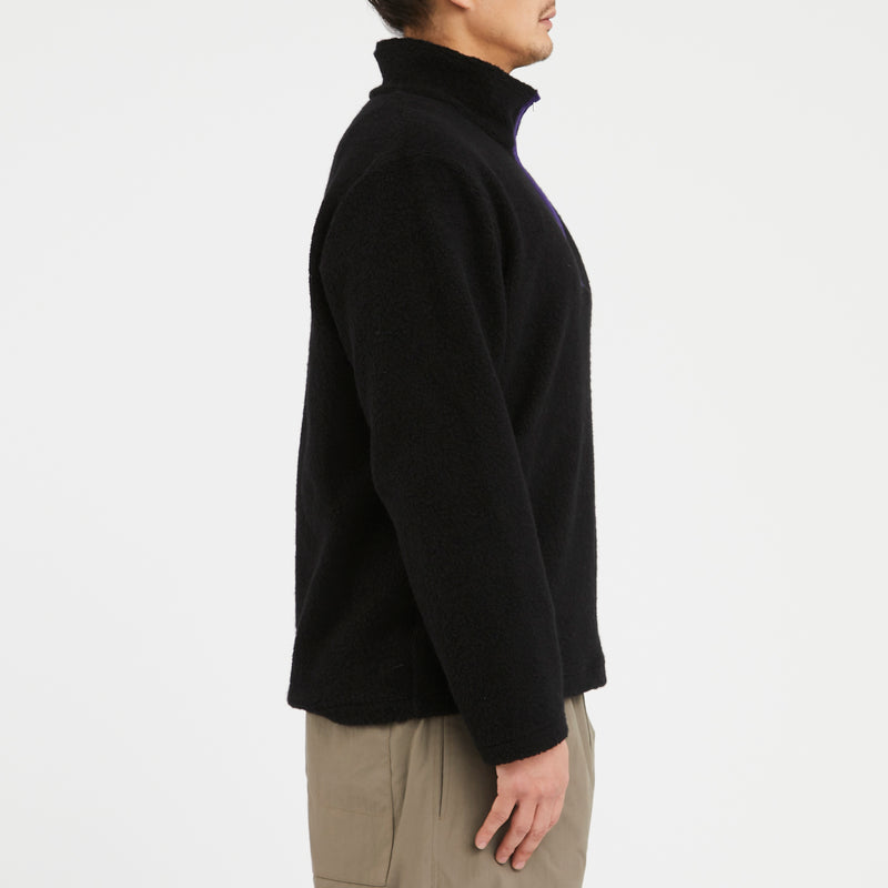 Half-zip Pullover - Black Recycled Wool Pile