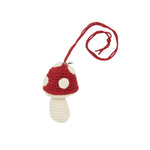 Medium Mushroom Keychain/Necklace – Red Cotton