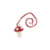 Small Mushroom Keychain/Necklace – Red Cotton