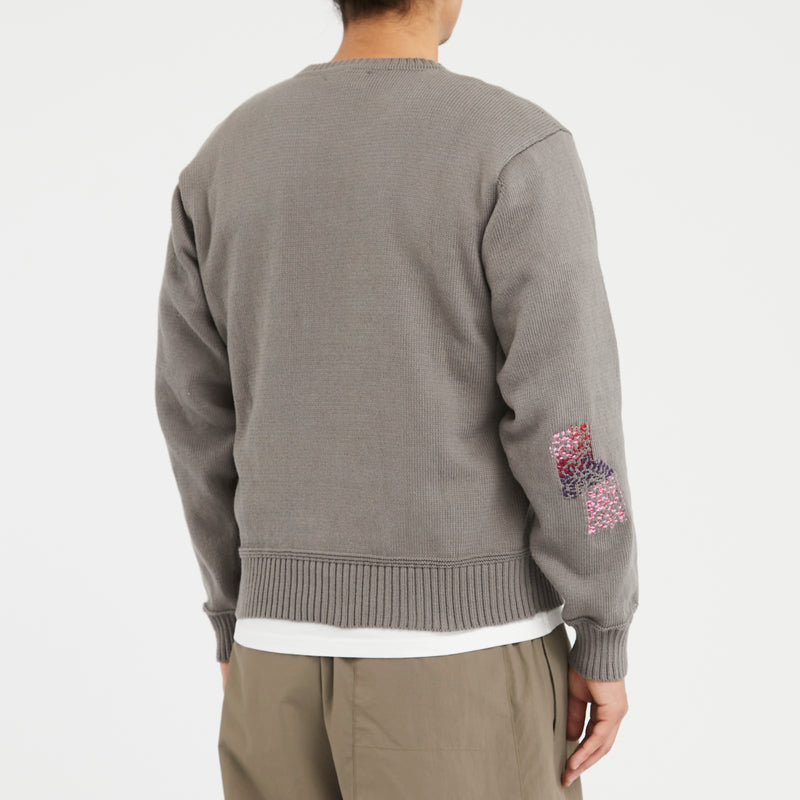 Patchwork Sweater - Grey Cotton