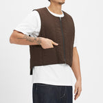 Reversible Ada Vest - Black & Brown Recycled Nylon