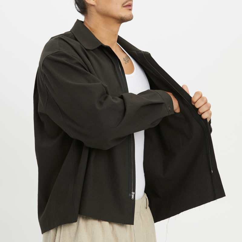 Mechanic Shirt/Jacket - Antique Black Linen / Cotton