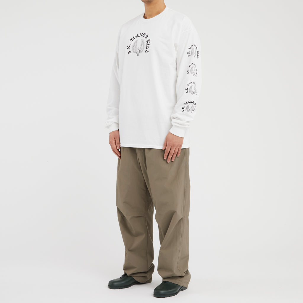 Skull & Wings LS T-Shirt - White Cotton