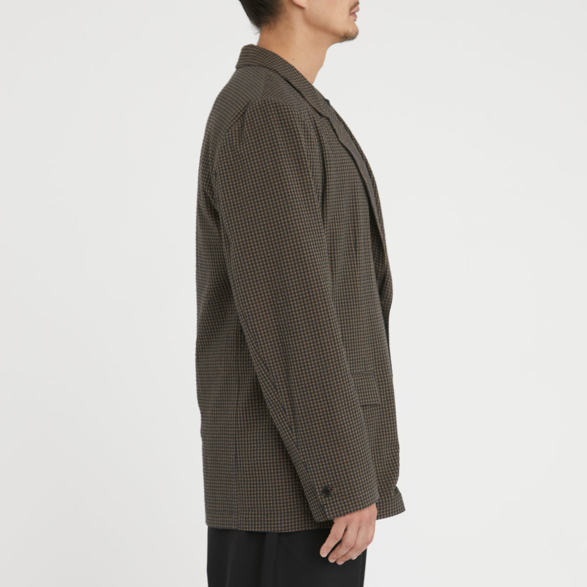 Julian Blazer - Navy/Tan/Green Dobby Plaid Organic Cotton