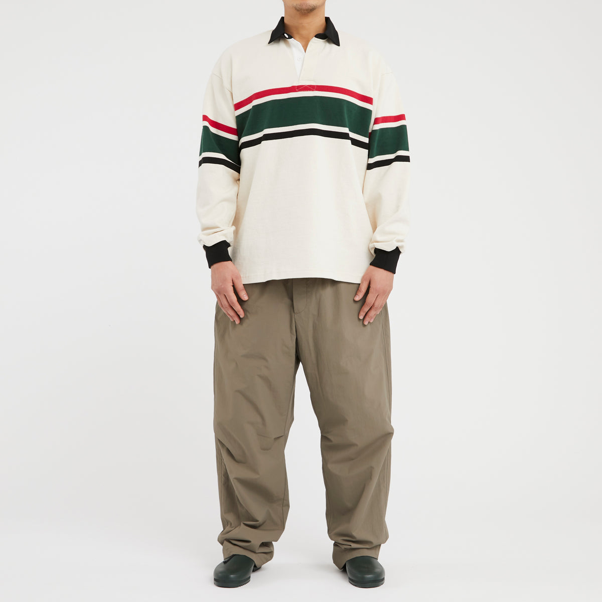 Rugby Shirt – White / Black / Green / Red Cotton