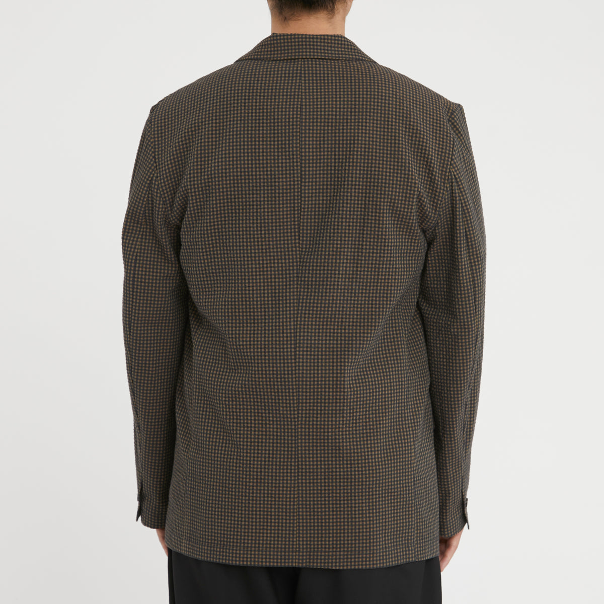 Julian Blazer - Navy/Tan/Green Dobby Plaid Organic Cotton
