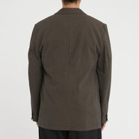 Julian Blazer - Navy/Tan/Green Dobby Plaid Organic Cotton