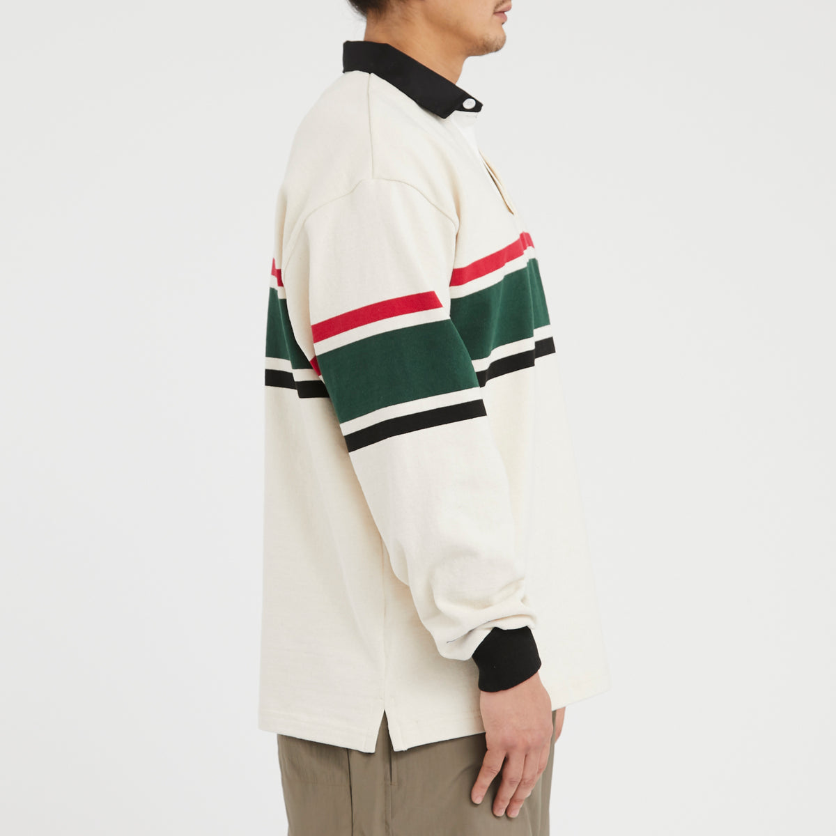 Rugby Shirt – White / Black / Green / Red Cotton