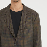 Julian Blazer - Navy/Tan/Green Dobby Plaid Organic Cotton
