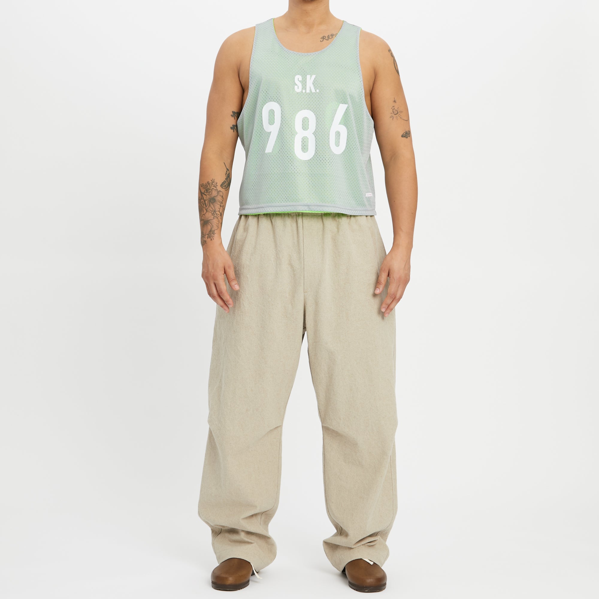 Reversible Ball Jersey - Grey & Neon Green Mesh – s.k. manor hill
