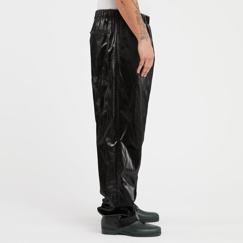 Luna Pant - Black Rubberized Viscose/Cotton