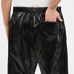 Luna Pant - Black Rubberized Viscose/Cotton