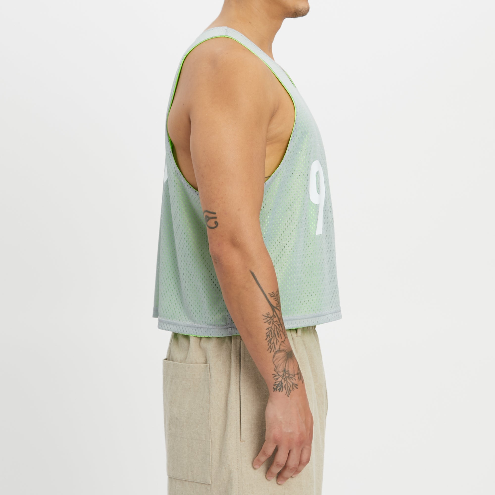 Reversible Ball Jersey - Grey & Neon Green Mesh – s.k. manor hill