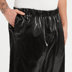 Luna Pant - Black Rubberized Viscose/Cotton