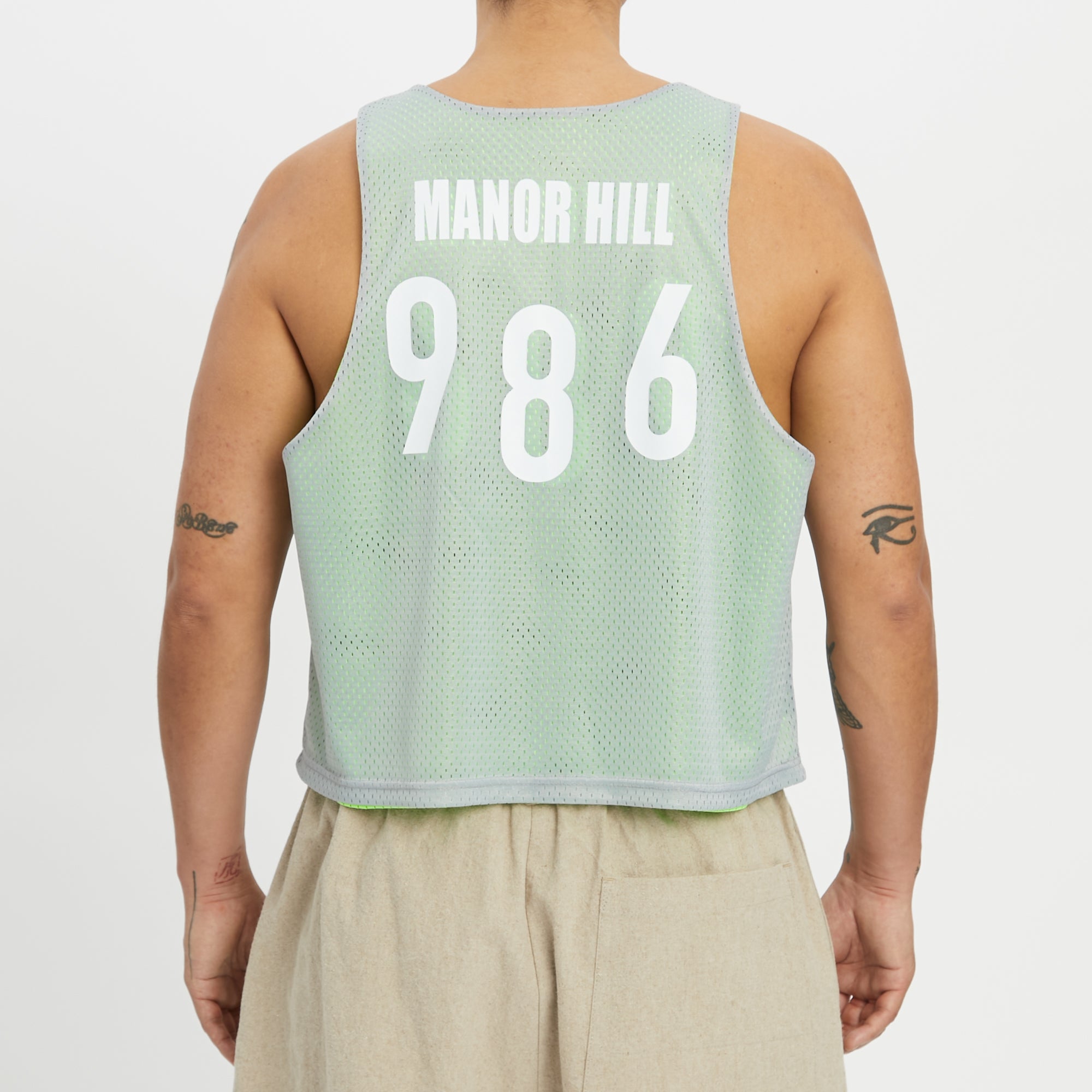 Reversible Ball Jersey - Grey & Neon Green Mesh – s.k. manor hill