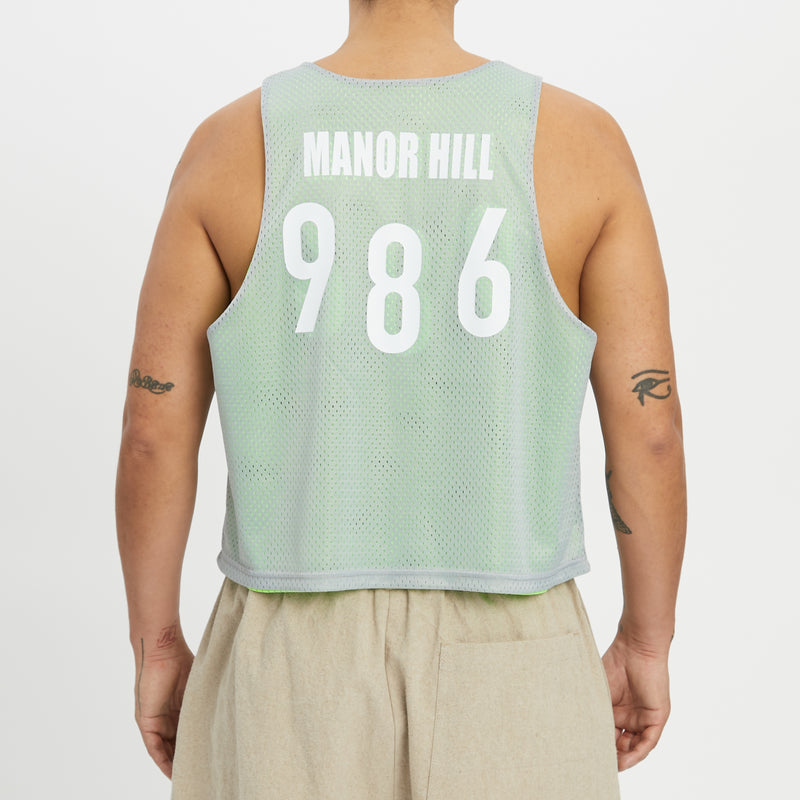 Reversible Ball Jersey - Grey & Neon Green Mesh