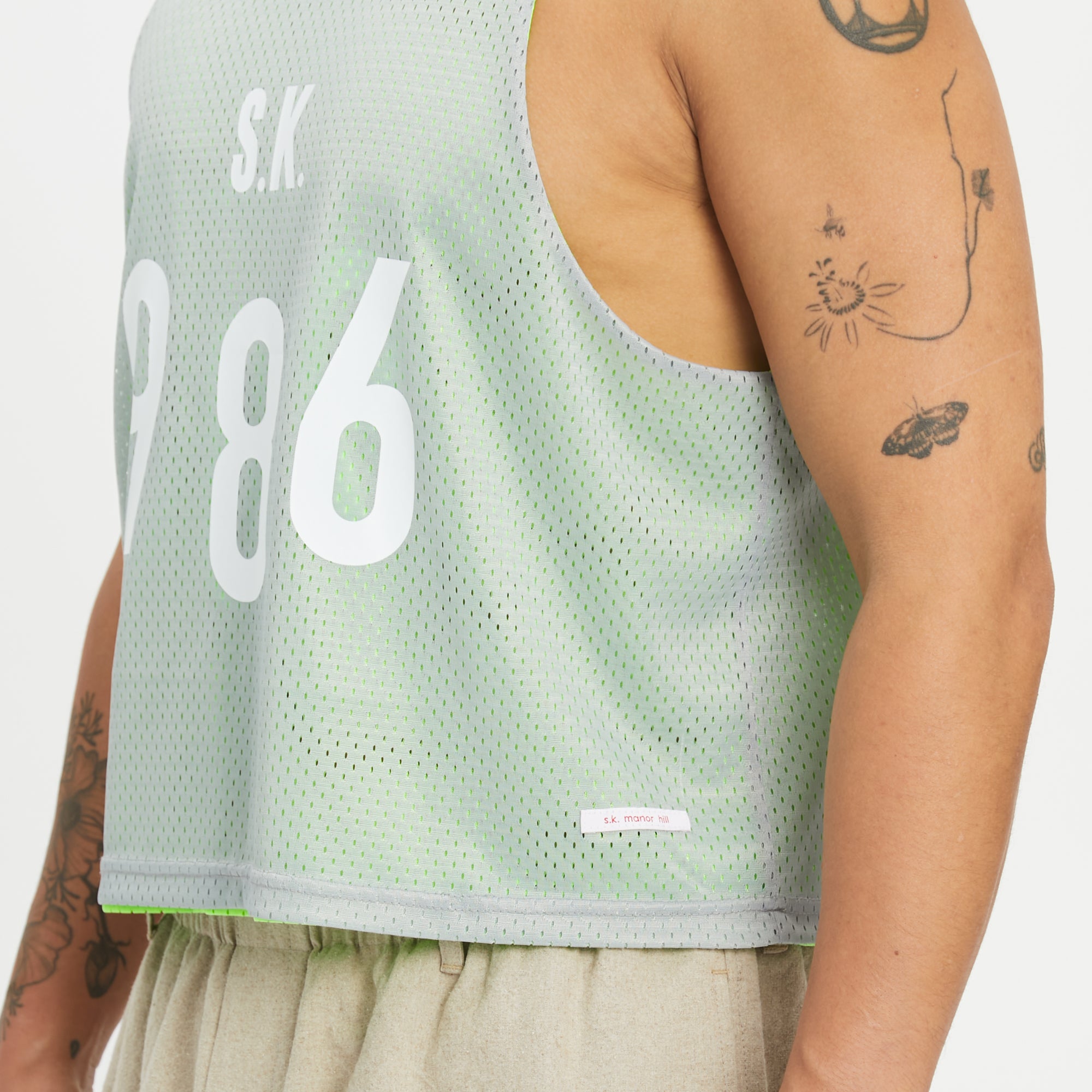 Reversible Ball Jersey - Grey & Neon Green Mesh – s.k. manor hill