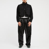 Luna Pant - Black Rubberized Viscose/Cotton